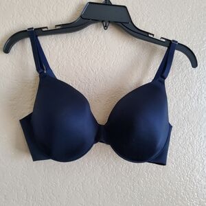 New Soma Vanishing Back Full Coverage Bra Size 34D Navy Blue